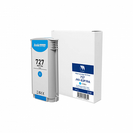 Струйный картридж NV Print 727 (NV-B3P19A) Cyan для HP DesignJet T920/T930/T1500/T1530/T2500/T2530 (130 мл) совместимый