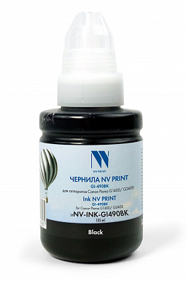 Чернила NV PRINT GI-490BK для Canon Pixma G1400/G2400 (135 мл) Black совместимые