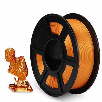 Филамент NV PRINT Silk PLA+Brass "Латунный" для 3D печати диаметр 1.75мм    масса 1 кг