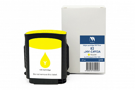 Струйный картридж NV Print 82 (NV-C4913A) Yellow для HP DesignJet 500/800 (69 мл) совместимый