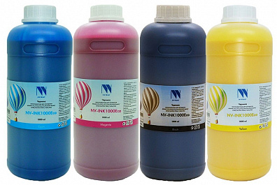 Экосольвентные чернила NV PRINT, комплект 4 цвета по 1000 мл, box