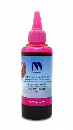 Чернила NV PRINT универсальные на водной основе для Сanon, Epson, НР, Brother (100 ml) Light Magenta совместимые