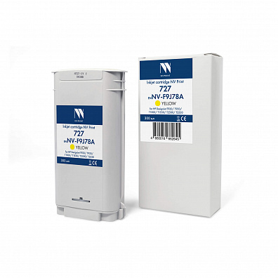 Струйный картридж NV Print 727 (NV-F9J78A) Yellow для HP DesignJet T920/T930/T1500/T1530/T2500/T2530 (300 мл) совместимый