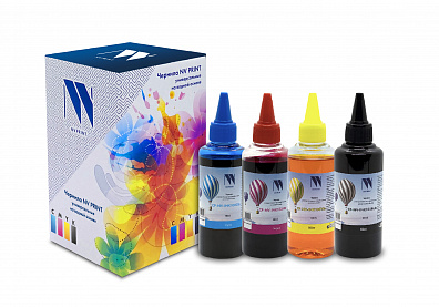 Чернила NV PRINT универсальные на водной основе для аппаратов Brother, комплект 4 цвета по 100 мл совместимые