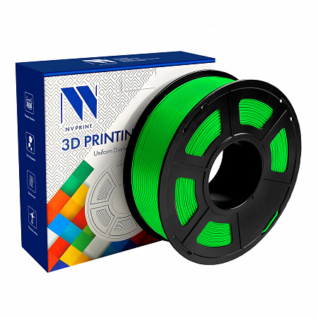 Филамент NV PRINT PLA+ Transparent Green для 3D печати диаметр 1.75мм  длина 330 метров  масса 1 кг