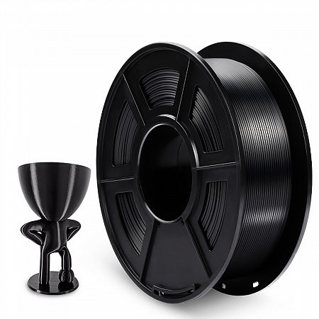 Филамент NV PRINT Silk PLA+ Black для 3D печати диаметр 1.75мм  длина 330 метров  масса 1 кг