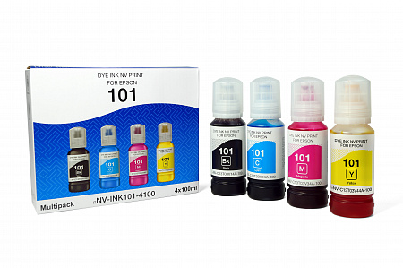Чернила NVP 101 для принтеров Epson, набор 4 цвета по 100 мл совместимые