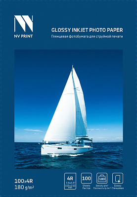 Глянцевая фотобумага для струйной печати 180 г/м2 4R(100mmx150mm) 100  листов