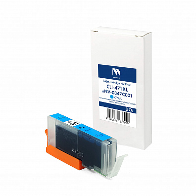 Струйный картридж NVP CLI-471XL (NV-0347C001) Cyan для Canon Pixma MG5740/MG6840/TS5040/TS6040/TS8040 (12 мл) совместимый