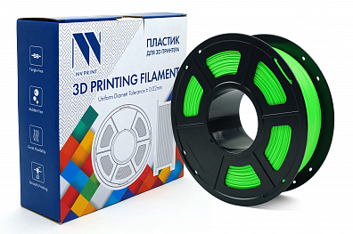 Филамент NV PRINT PLA Green Зеленый для 3D печати диаметр 1.75мм   масса 1 кг