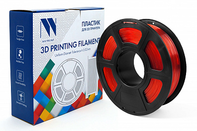 Филамент NV PRINT PETG Clear Red Прозрачно-красный для 3D печати диаметр 1.75мм   масса 1 кг