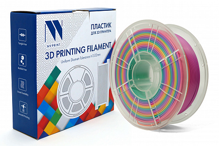 Филамент NV PRINT PLA + Rainbow 01 для 3D печати диаметр 1.75мм    масса 1 кг