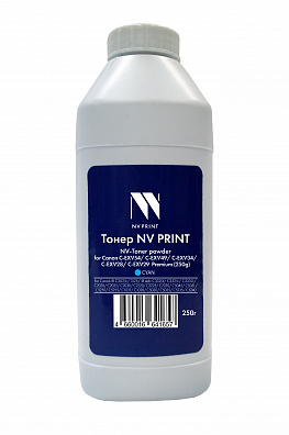 Тонер + девелопер NVP для Canon C-EXV54, C-EXV51, C-EXV49, C-EXV34, C-EXV28, C-EXV29 Premium (250г) Cyan совместимый