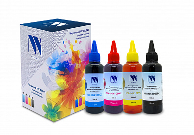 Чернила NV PRINT универсальные на водной основе для аппаратов Canon, комплект 4 цвета по 100 мл совместимые