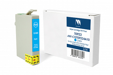 Струйный картридж NV Print T0922 (NV-C13T09224A10) Cyan для Epson Stylus C91/CX4300/T26/TX106/TX109/TX119 (13.5 мл) совместимый