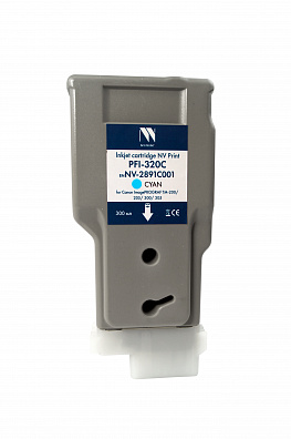 Струйный картридж NV Print PFI-320C (NV-2891C001) Cyan для Canon ImagePROGRAF TM-200/205/300/305/350/355 (300 мл) совместимый
