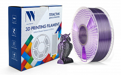 Филамент NV PRINT Silk PLA+  Black/Purple  для 3D печати диаметр 1.75мм  длина 330 метров  масса 1 кг