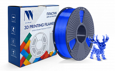 Филамент NV PRINT PLA Transparent Blue для 3D печати диаметр 1.75мм  длина 330 метров  масса 1 кг