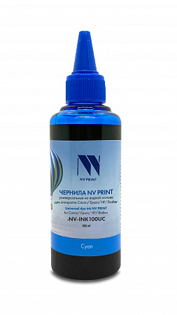 Чернила NV PRINT универсальные на водной основе для Сanon, Epson, НР, Brother (100 ml) Cyan совместимые