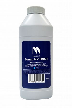 Тонер + девелопер NV PRINT для Xerox WorkCenter 7425, 7525, 7220, 7830 Premium (250г) Cyan совместимый