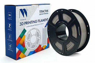 Филамент NV PRINT PETG Grey для 3D печати серый диаметр 1.75мм  длина 330 метров  масса 1 кг
