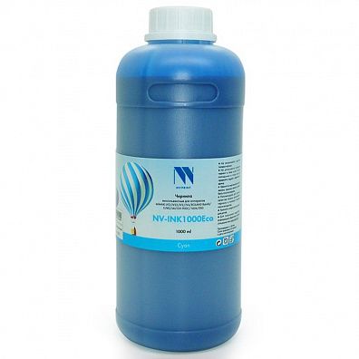 Чернила NV PRINT экосольвентные для аппаратов Epson, Mimaki, Mutoh, Roland (1000ml) Cyan