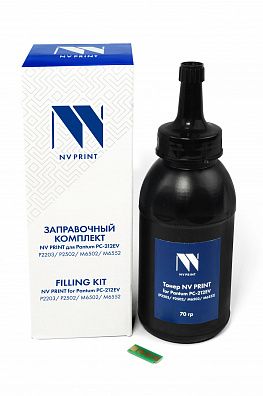 Заправочный комплект NVP для Pantum PC-212EV P2203/P2502/M6502/M6552 (тонер 70 г + чип многоразовый) совместимый