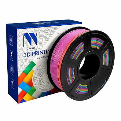 Филамент NV PRINT PLA + Rainbow 01 для 3D печати диаметр 1.75мм    масса 1 кг