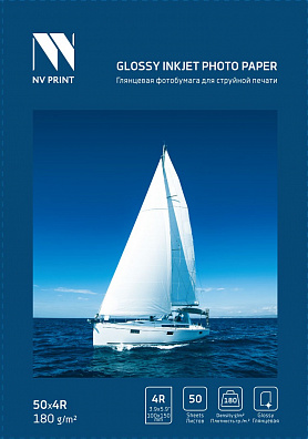 Глянцевая фотобумага для струйной печати 180 г/м2 4R(100mmx150mm) 50  листов
