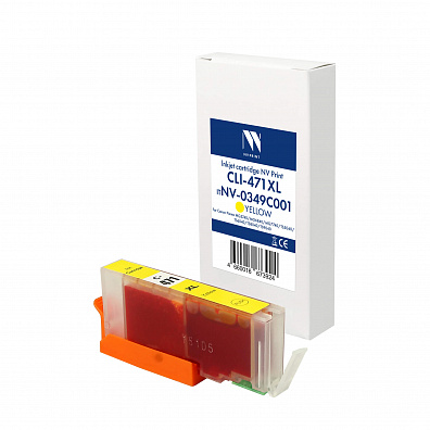 Струйный картридж NVP CLI-471XL (NV-0349C001) Yellow для Canon Pixma MG5740/MG6840/TS5040/TS6040/TS8040 (12 мл) совместимый