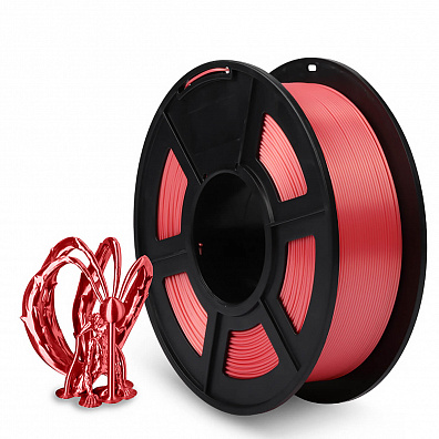 Филамент NV PRINT Silk PLA+ Candy dandy "Карамельный красный" для 3D печати диаметр 1.75мм   масса 1 кг